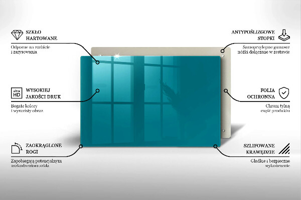 Chopping board glass Turquoise