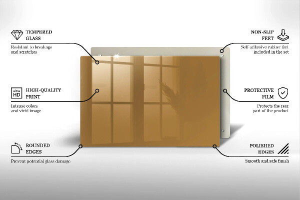 Chopping board glass Beige colour