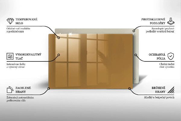 Chopping board glass Beige colour