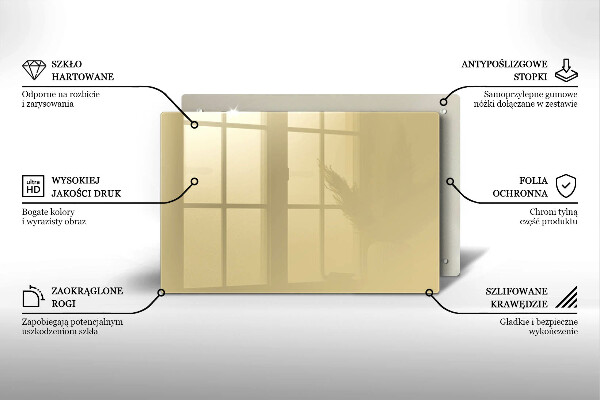 Chopping board glass Beige colour