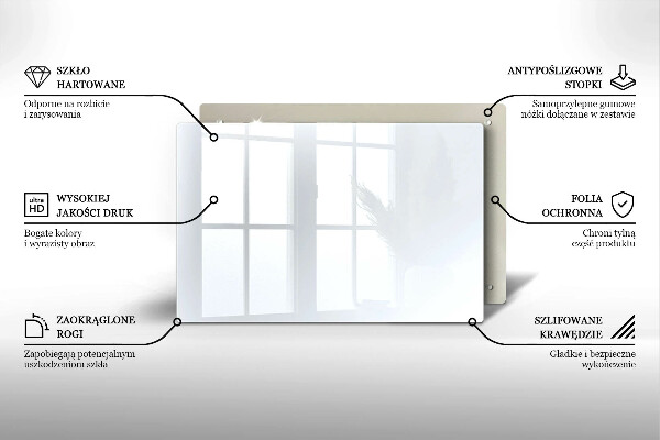 Chopping board glass White color