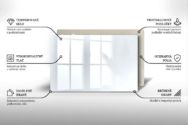 Chopping board glass White color