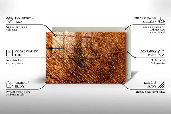 Chopping board glass Wood structure