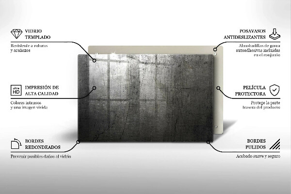 Chopping board glass Metal texture