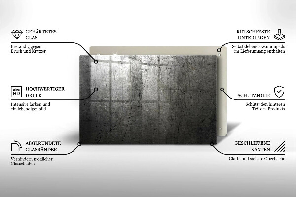 Chopping board glass Metal texture