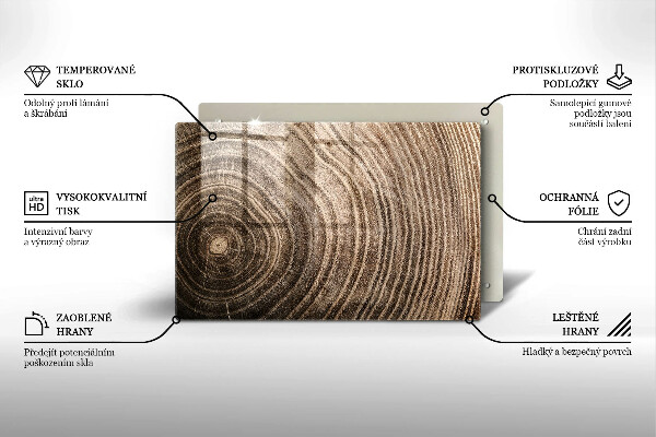 Chopping board glass Wood grain