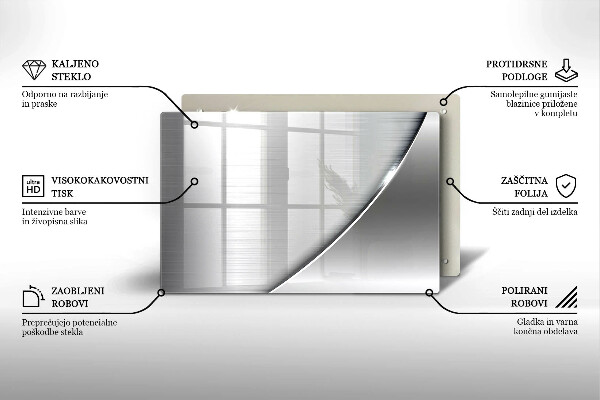 Chopping board glass Metal shapes