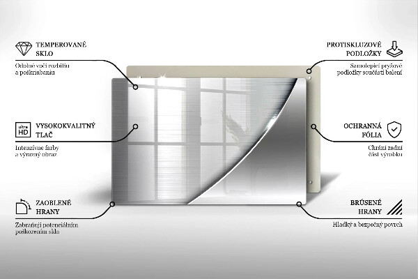 Chopping board glass Metal shapes