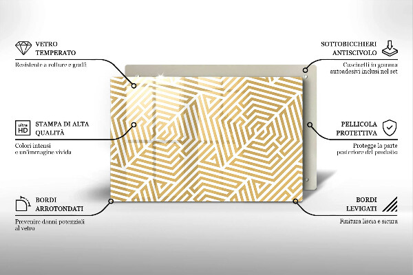 Chopping board glass Geometric lines