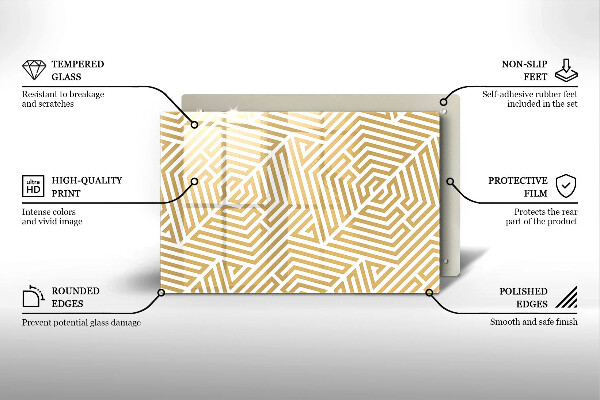 Chopping board glass Geometric lines