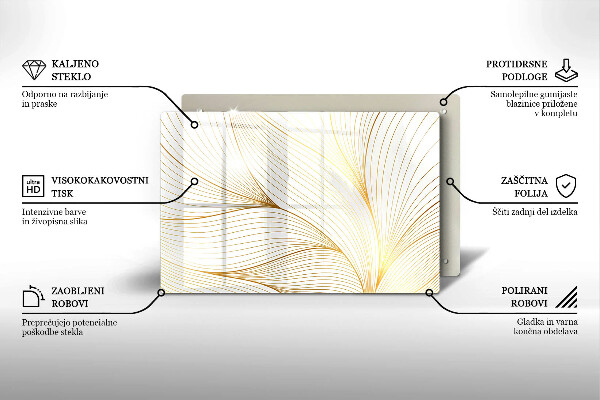 Chopping board glass Modern Line pattern
