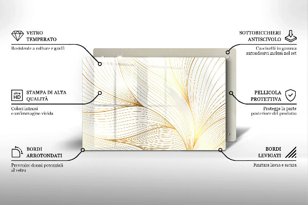 Chopping board glass Modern Line pattern