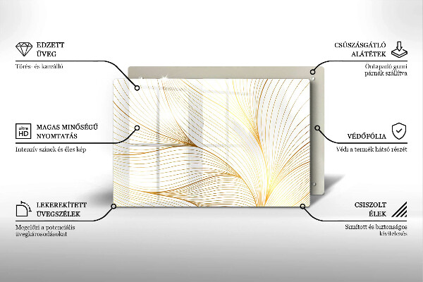 Chopping board glass Modern Line pattern