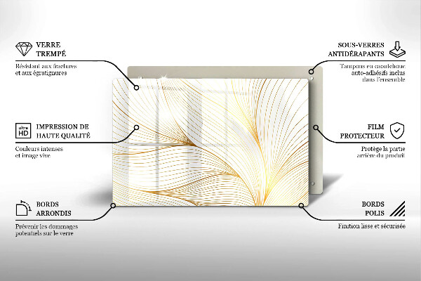 Chopping board glass Modern Line pattern