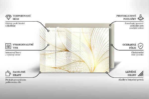 Chopping board glass Modern Line pattern