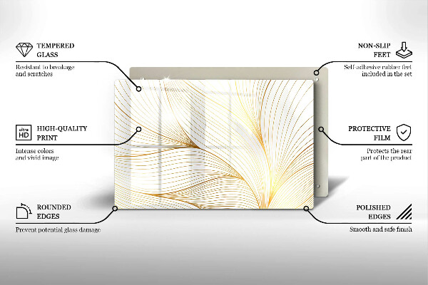 Chopping board glass Modern Line pattern