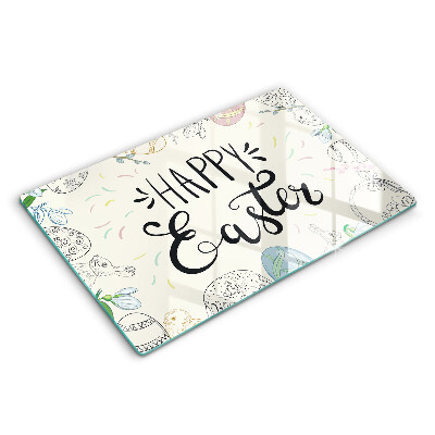 Chopping board glass Happy Easter