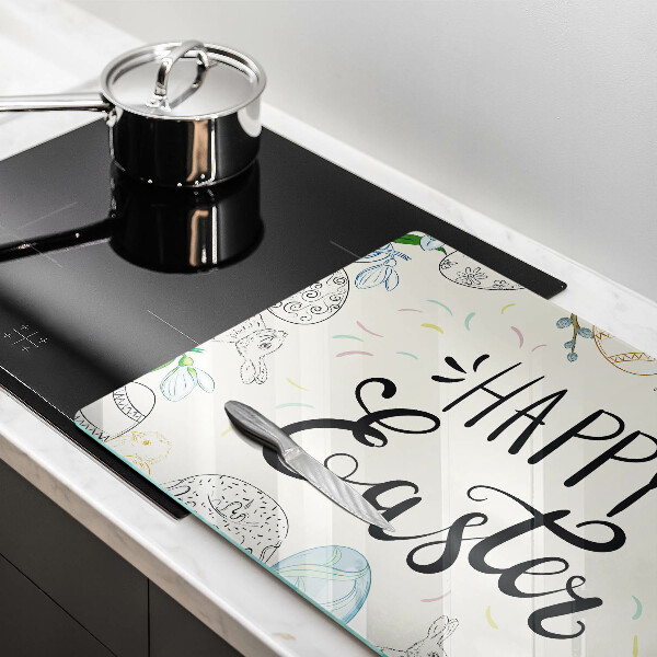 Chopping board glass Happy Easter