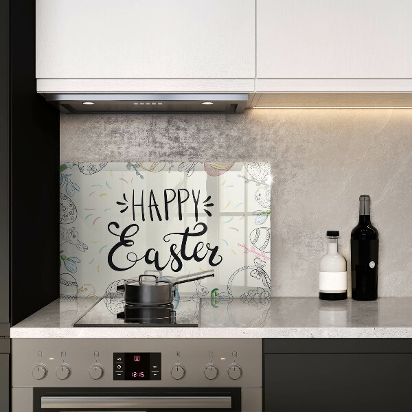 Chopping board glass Happy Easter