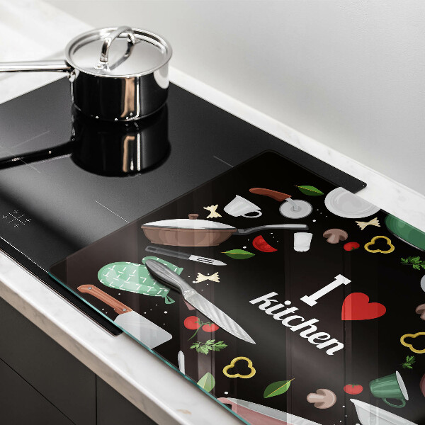 Chopping board glass Illustration I Love Kitchen