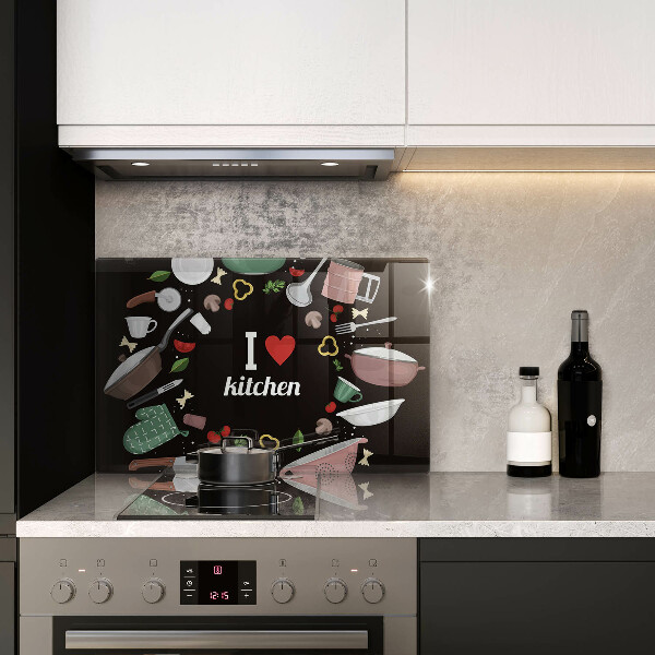 Chopping board glass Illustration I Love Kitchen