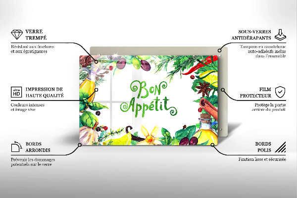 Chopping board The inscription Bon Appetit