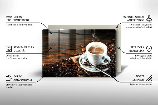 Chopping board Cup and coffee beans