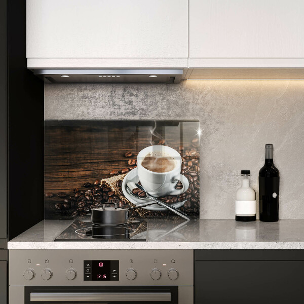 Chopping board Cup and coffee beans