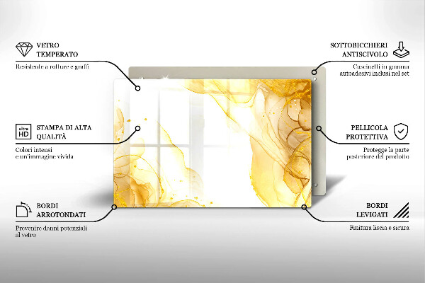 Chopping board glass Golden abstraction