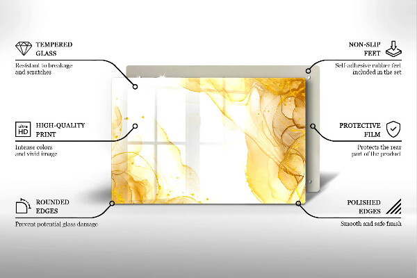Chopping board glass Golden abstraction