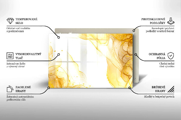 Chopping board glass Golden abstraction