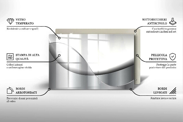 Chopping board glass Abstraction Design lines