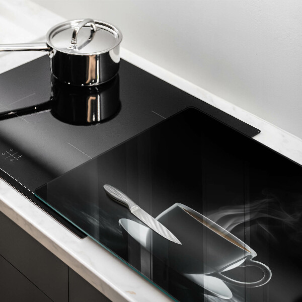 Chopping board Hot cup of coffee