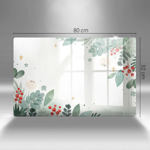 Chopping board glass Watercolors leaves