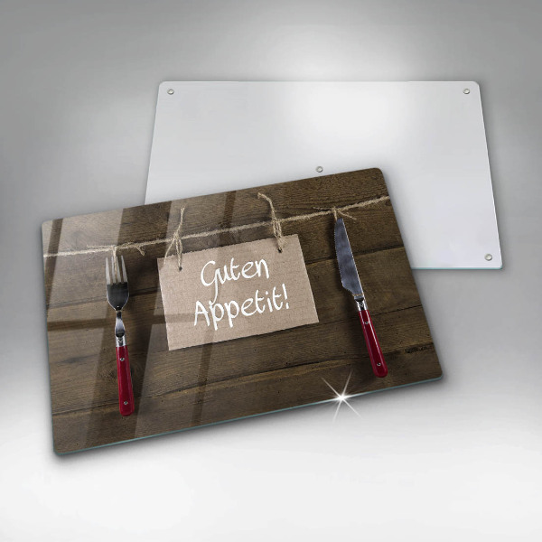 Chopping board glass GUTEN APETIT inscription boards
