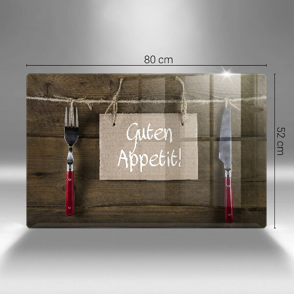 Chopping board glass GUTEN APETIT inscription boards