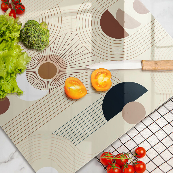Chopping board glass Boho shapes geometry