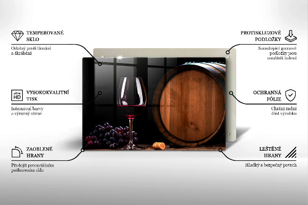 Chopping board A barrel of wine glass