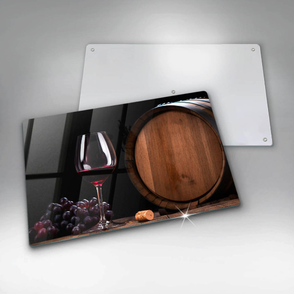 Chopping board A barrel of wine glass