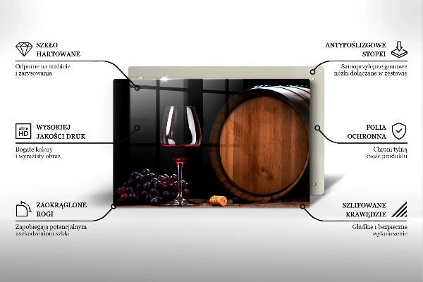 Chopping board A barrel of wine glass