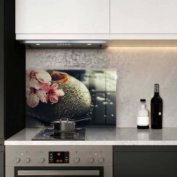 Chopping board glass Flowers stones zen