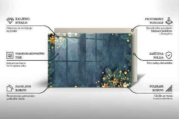 Chopping board glass Christmas decorations