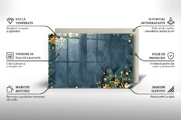 Chopping board glass Christmas decorations