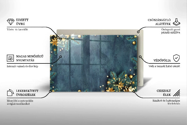 Chopping board glass Christmas decorations