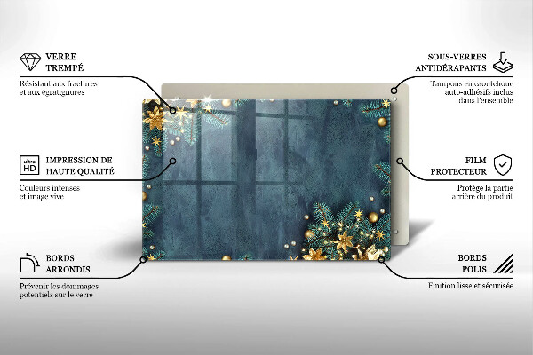 Chopping board glass Christmas decorations