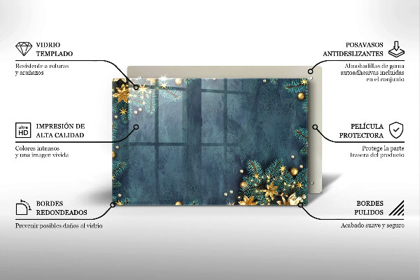 Chopping board glass Christmas decorations