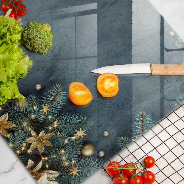 Chopping board glass Christmas decorations