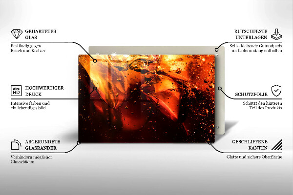 Chopping board glass Cola drink with ice
