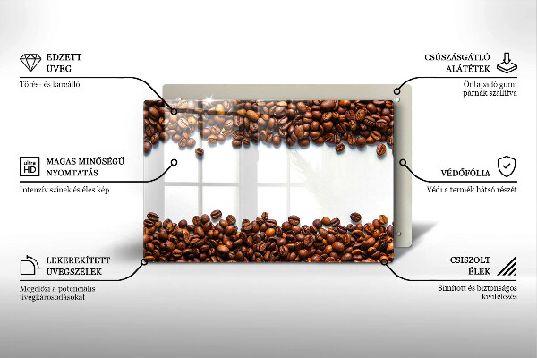 Chopping board glass Grain coffee