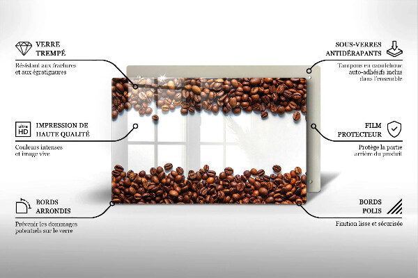 Chopping board glass Grain coffee